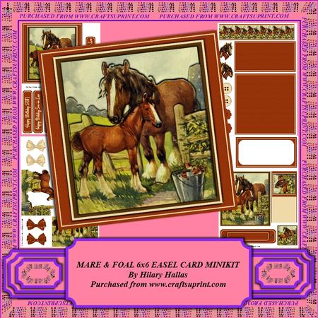 Mare & Foal 6x6 Easel Card Minikit