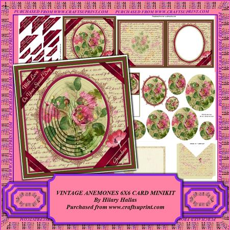 Vintage Anemones 6x6 Card Minikit