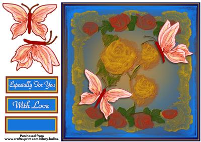 Watercolour Roses & Butterflies