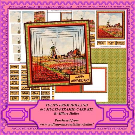 Tulips from Holland 6x6 Multi-pyramid Card Minikit