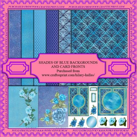 Shades of Blue Backgrounds & Card Fronts
