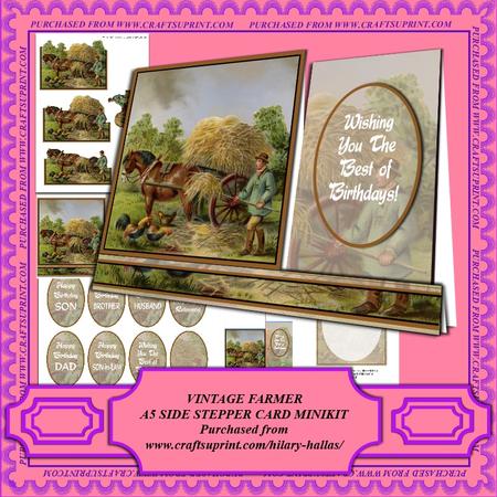 Vintage Farmer A5 Sidestepper Card Minikit