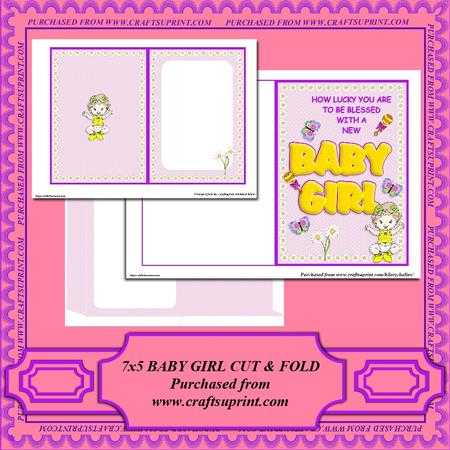 5x7 Baby Girl Cut & Fold