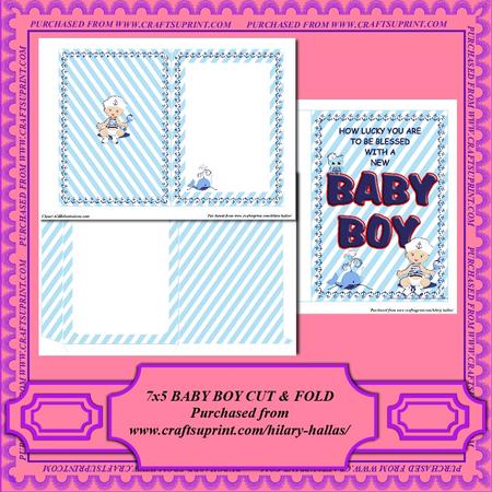 5x7 Baby Boy Cut & Fold