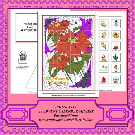 Poinsettia A4 Advent Calendar Minikit