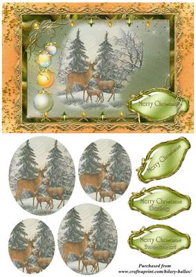 Deers in the Snow Ii