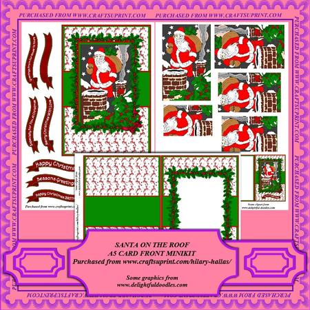 Santa on the Roof A5 Card Front Minikit