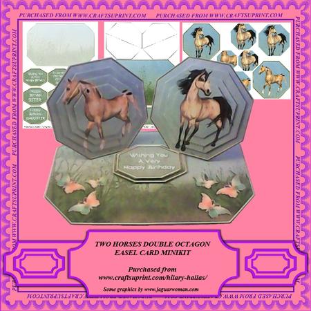 Two Horses Double Octagon Easel Card Minikit