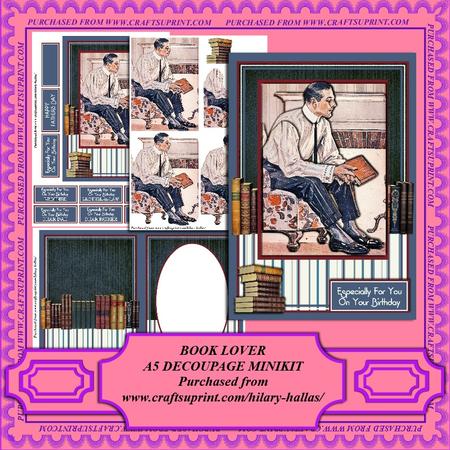 Book Lover A5 Decoupage Minikit