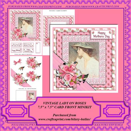 Vintage Lady on Roses Minikit