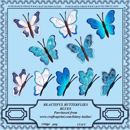Beautiful Butterflies - Blues