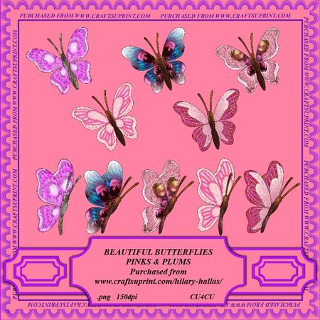 Beautiful Butterflies - Pinks & Plums