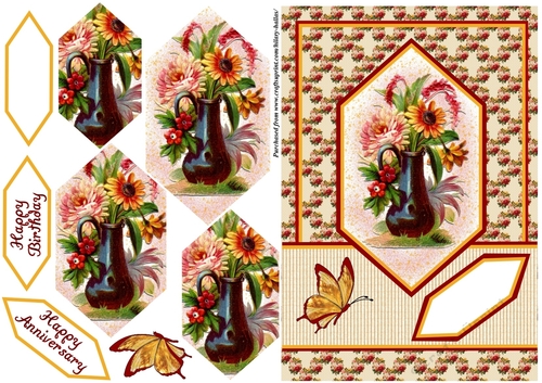 Vintage Vase of Flowers