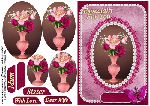 Pink Vase of Roses