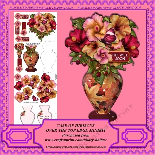 Vase of Hibiscus Over The Top Edge Minikit