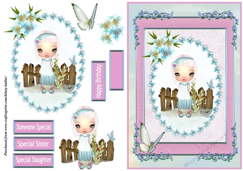 Lil Doll Zoe With Blue Flowers