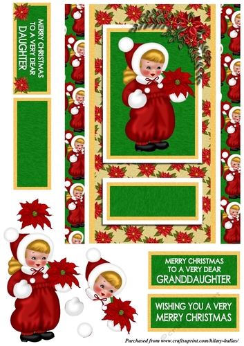 Cute Little Girl With Poinsettia