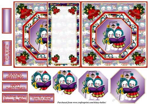 Carolsinging Snowmen No Hole Foldback