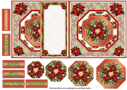 Poinsettia Wreath No Hole Foldback