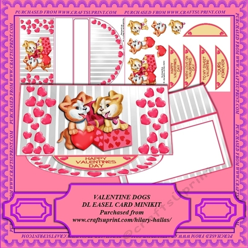 Valentine Dogs DL Easel Card Minikit