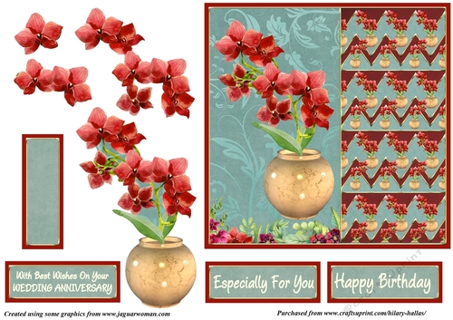 Vase of Red Orchids