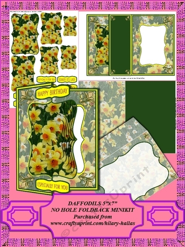 Daffodils 5x7 No Hole Foldback Minikit