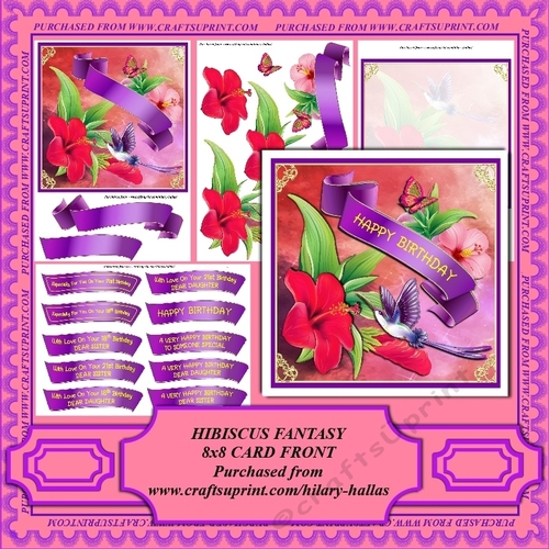 Hibiscus Fantasy 8x8 Card Front Minikit