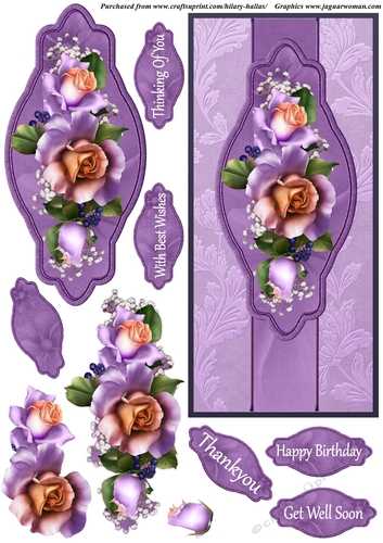 Pale Lilac & Peach Roses DL