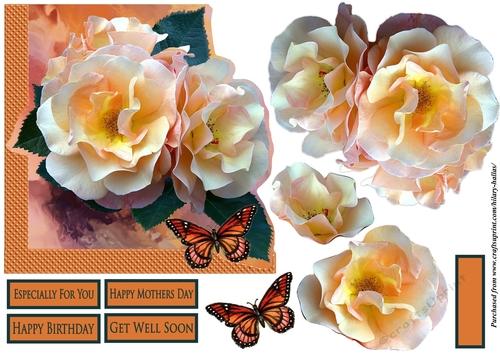 6x6 Roses Shaped Card Front