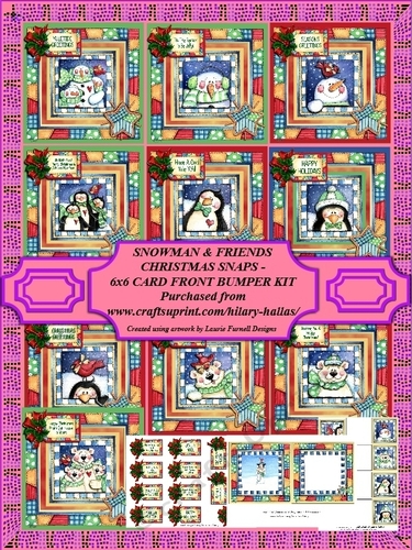 Penguin & Friends Christmas Snaps 6x6 Card Front Bumper Kit