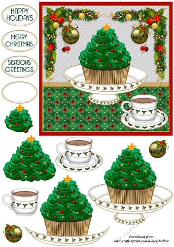 Green Christmas Cupcake