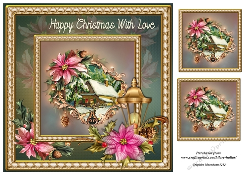 Snowscene With Poinsettias