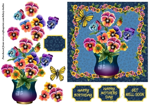 Vase of Pansies