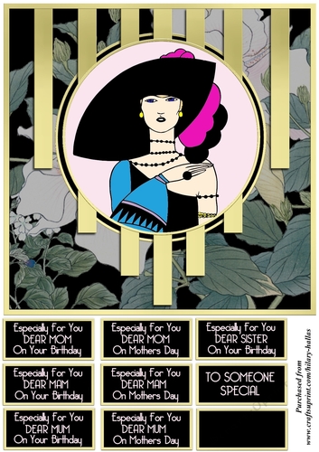 Art Deco Lady With Feather Hat