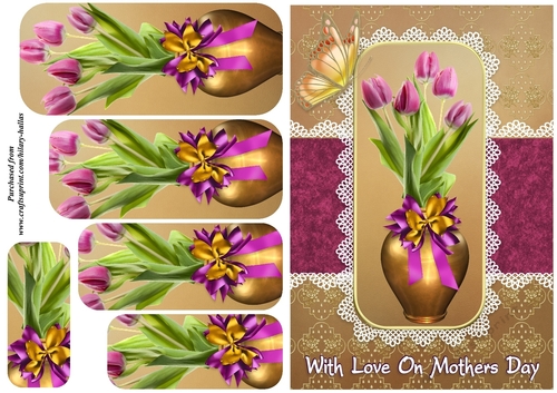 Vase of Pink Tulips