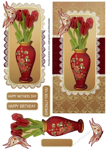 Vase of Red Tulips DL