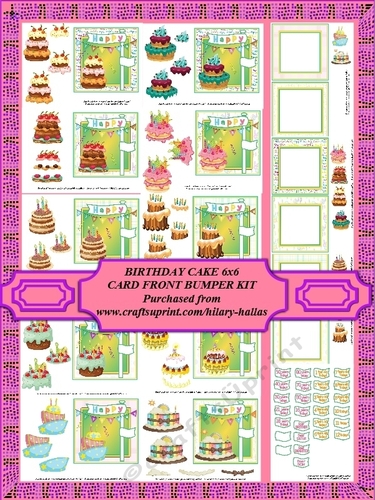 Birthday Cakes 6x6 Card Front Bumper Kit
