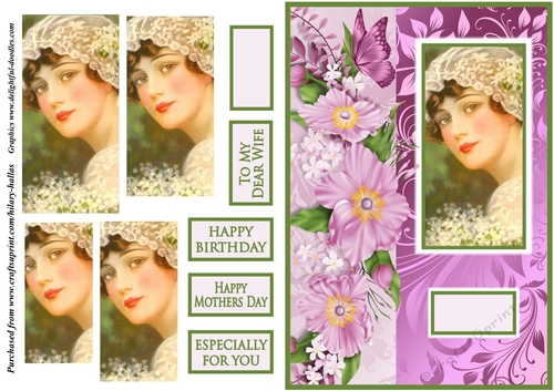 Vintage Beauty With Lilac Flowers