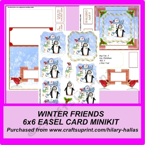 Winter Friends 6x6 Easel Card Minikit