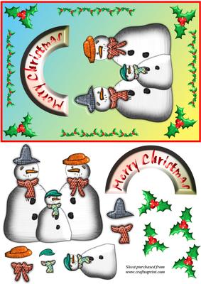 A5 Snowman Family