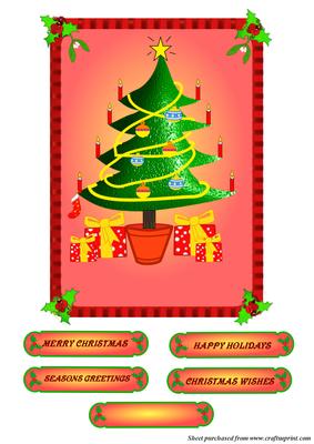 A5 Christmas Tree Card Front