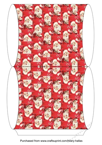 Red Santa 7x5 Pillow Box
