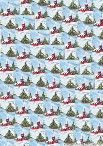 Vintage Church Scene Background