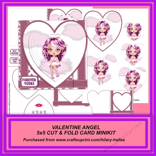 Valentine Angel 5x5 Cut & Fold Card Minikit