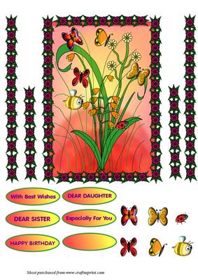 Meadow Flowers with Butterflies