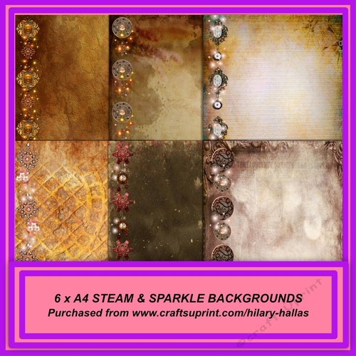 6 x A4 Steam & Sparkle Backgrounds