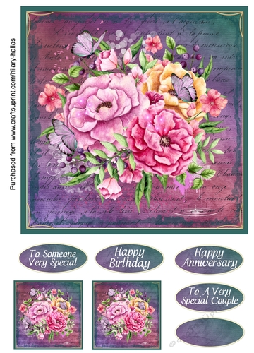 Watercolour Floral 7.5x7.5 Card Front