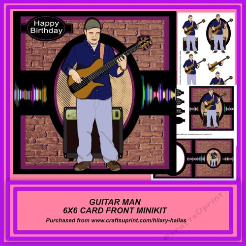 Guitar Man 6x6 Card Front Minikit