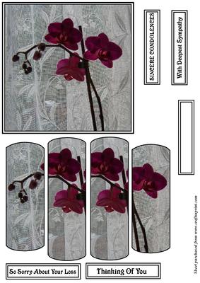 Purple Orchid Condolence Panel Card