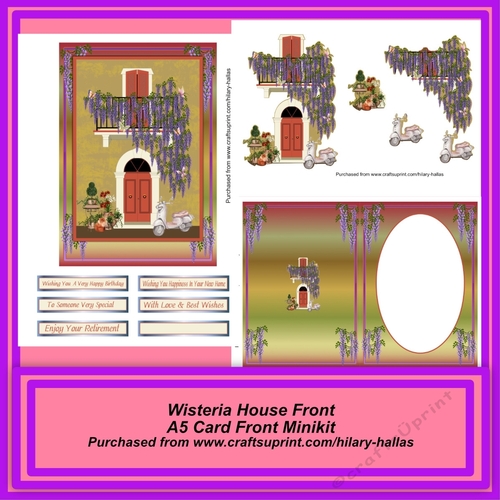 Wisteria House Front A5 Card Front Minikit